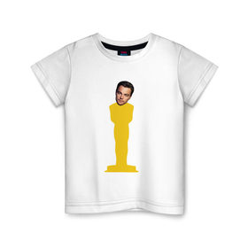Детская футболка хлопок с принтом Oscar Dicaprio в Курске, 100% хлопок | круглый вырез горловины, полуприлегающий силуэт, длина до линии бедер | dicaprio | leo | oscar | дикаприо | леонардо | оскар