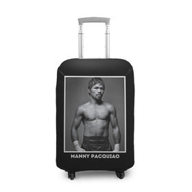 Чехол для чемодана 3D с принтом Мэнни Пакьяо чб в Курске, 86% полиэфир, 14% спандекс | двустороннее нанесение принта, прорези для ручек и колес | boxing | бокс | боксер | мэнни | мэнни пакьяо | пакьяо | спорт | чемпион мира