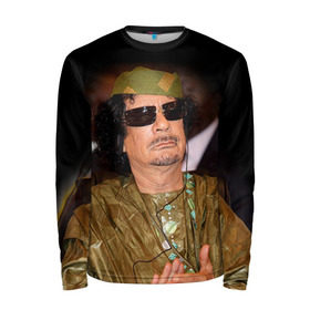 Мужской лонгслив 3D с принтом Каддафи 3 в Курске, 100% полиэстер | длинные рукава, круглый вырез горловины, полуприлегающий силуэт | каддафи | муаммар каддафи | революция