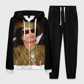 Мужской костюм 3D с принтом Каддафи 3 в Курске, 100% полиэстер | Манжеты и пояс оформлены тканевой резинкой, двухслойный капюшон со шнурком для регулировки, карманы спереди | каддафи | муаммар каддафи | революция