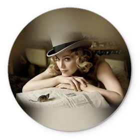 Коврик круглый с принтом Мадонна 1 в Курске, резина и полиэстер | круглая форма, изображение наносится на всю лицевую часть | madonna | мадонна | музыка