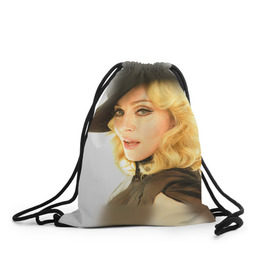 Рюкзак-мешок 3D с принтом Мадонна 2 в Курске, 100% полиэстер | плотность ткани — 200 г/м2, размер — 35 х 45 см; лямки — толстые шнурки, застежка на шнуровке, без карманов и подкладки | madonna | мадонна | музыка