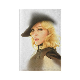 Обложка для паспорта матовая кожа с принтом Мадонна 2 в Курске, натуральная матовая кожа | размер 19,3 х 13,7 см; прозрачные пластиковые крепления | madonna | мадонна | музыка