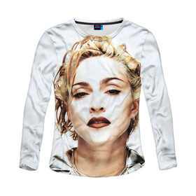 Женский лонгслив 3D с принтом Мадонна 3 в Курске, 100% полиэстер | длинные рукава, круглый вырез горловины, полуприлегающий силуэт | madonna | мадонна | музыка