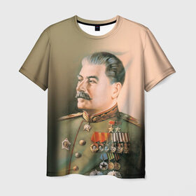 Мужская футболка 3D с принтом Сталин 1 в Курске, 100% полиэфир | прямой крой, круглый вырез горловины, длина до линии бедер | знаменитости | иосиф сталин | ретро | ссср