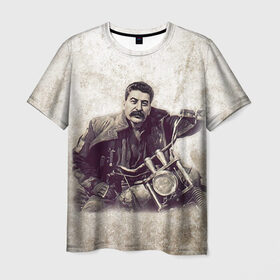Мужская футболка 3D с принтом Сталин 2 в Курске, 100% полиэфир | прямой крой, круглый вырез горловины, длина до линии бедер | Тематика изображения на принте: знаменитости | иосиф сталин | ретро | ссср