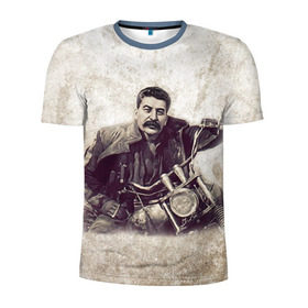 Мужская футболка 3D спортивная с принтом Сталин 2 в Курске, 100% полиэстер с улучшенными характеристиками | приталенный силуэт, круглая горловина, широкие плечи, сужается к линии бедра | знаменитости | иосиф сталин | ретро | ссср
