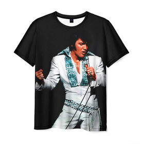 Мужская футболка 3D с принтом Элвис 3 в Курске, 100% полиэфир | прямой крой, круглый вырез горловины, длина до линии бедер | Тематика изображения на принте: elvis presley | rock n roll | музыка | ретро | рок н ролл | элвис пресли