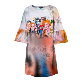 Детское платье 3D с принтом Король и Шут в Курске, 100% полиэстер | прямой силуэт, чуть расширенный к низу. Круглая горловина, на рукавах — воланы | король и шут