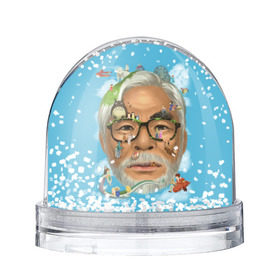 Снежный шар с принтом Хаяо Миядзаки в Курске, Пластик | Изображение внутри шара печатается на глянцевой фотобумаге с двух сторон | hayao miyazaki | поньо | тоторо | унесенные