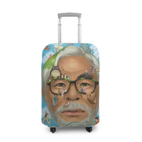 Чехол для чемодана 3D с принтом Хаяо Миядзаки в Курске, 86% полиэфир, 14% спандекс | двустороннее нанесение принта, прорези для ручек и колес | Тематика изображения на принте: hayao miyazaki | поньо | тоторо | унесенные