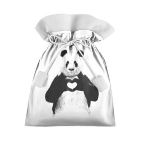 Подарочный 3D мешок с принтом Панда Love в Курске, 100% полиэстер | Размер: 29*39 см | Тематика изображения на принте: панда