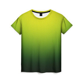 Женская футболка 3D с принтом Зелёная текстура в Курске, 100% полиэфир ( синтетическое хлопкоподобное полотно) | прямой крой, круглый вырез горловины, длина до линии бедер | зелёный | текстура | цветовой переход