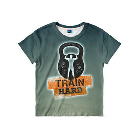 Детская футболка 3D с принтом Train hard 2 в Курске, 100% гипоаллергенный полиэфир | прямой крой, круглый вырез горловины, длина до линии бедер, чуть спущенное плечо, ткань немного тянется | bodybuilding | no pain no gain | train hard | бодибилдинг | качалка | пауэрлифинг | тренажерный | фитнес