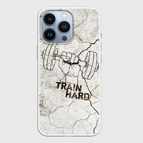 Чехол для iPhone 13 Pro с принтом Train hard 5 в Курске,  |  | bodybuilding | no pain no gain | train hard | бодибилдинг | качалка | пауэрлифинг | тренажерный | фитнес