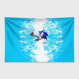 Флаг-баннер с принтом Sonic в Курске, 100% полиэстер | размер 67 х 109 см, плотность ткани — 95 г/м2; по краям флага есть четыре люверса для крепления | sonic | еж | игра | соник