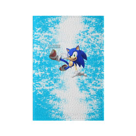 Обложка для паспорта матовая кожа с принтом Sonic в Курске, натуральная матовая кожа | размер 19,3 х 13,7 см; прозрачные пластиковые крепления | Тематика изображения на принте: sonic | еж | игра | соник
