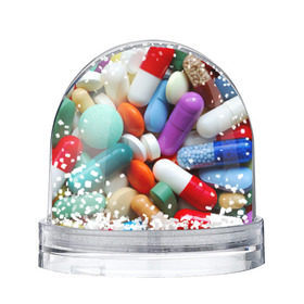 Водяной шар с принтом Pills в Курске, Пластик | Изображение внутри шара печатается на глянцевой фотобумаге с двух сторон | пилюли | флу