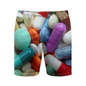 Мужские шорты 3D спортивные с принтом Pills в Курске,  |  | пилюли | флу