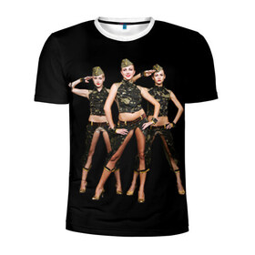 Мужская футболка 3D спортивная с принтом Девушки в форме в Курске, 100% полиэстер с улучшенными характеристиками | приталенный силуэт, круглая горловина, широкие плечи, сужается к линии бедра | армия | вооруженные силы россия | девушки в форме