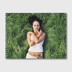 Альбом для рисования с принтом Джоли Анджелина в Курске, 100% бумага
 | матовая бумага, плотность 200 мг. | анджелина | девушка | джоли | лежит | тату