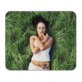 Коврик прямоугольный с принтом Джоли Анджелина в Курске, натуральный каучук | размер 230 х 185 мм; запечатка лицевой стороны | Тематика изображения на принте: анджелина | девушка | джоли | лежит | тату