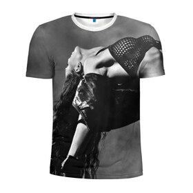 Мужская футболка 3D спортивная с принтом Девушка на пилоне в Курске, 100% полиэстер с улучшенными характеристиками | приталенный силуэт, круглая горловина, широкие плечи, сужается к линии бедра | девушка | красивая | на пилоне | страстная | танец