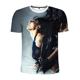 Мужская футболка 3D спортивная с принтом Девушка на пилоне в Курске, 100% полиэстер с улучшенными характеристиками | приталенный силуэт, круглая горловина, широкие плечи, сужается к линии бедра | девушка | красивая | пилон | страсть | танец