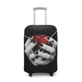 Чехол для чемодана 3D с принтом Яблоко в Курске, 86% полиэфир, 14% спандекс | двустороннее нанесение принта, прорези для ручек и колес | 