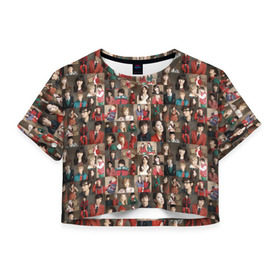 Женская футболка 3D укороченная с принтом K-pop коллаж в Курске, 100% полиэстер | круглая горловина, длина футболки до линии талии, рукава с отворотами | cl корея | k pop | айдолы | девушки | коллаж