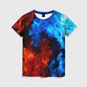 Женская футболка 3D с принтом Битва огней в Курске, 100% полиэфир ( синтетическое хлопкоподобное полотно) | прямой крой, круглый вырез горловины, длина до линии бедер | огонь