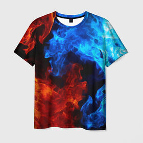 Мужская футболка 3D с принтом Битва огней в Курске, 100% полиэфир | прямой крой, круглый вырез горловины, длина до линии бедер | огонь