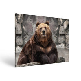 Холст прямоугольный с принтом Русский медведь в Курске, 100% ПВХ |  | медведь | россия | русский | русский медведь