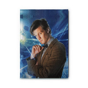 Обложка для автодокументов с принтом 11th Doctor Who в Курске, натуральная кожа |  размер 19,9*13 см; внутри 4 больших “конверта” для документов и один маленький отдел — туда идеально встанут права | doctor who | matt | smith | tardis | временной поток | доктор кто | мэтт | смит | тардис