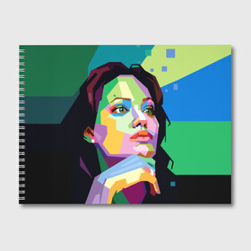 Альбом для рисования с принтом Анджелина Джоли в Курске, 100% бумага
 | матовая бумага, плотность 200 мг. | angelina jolie | актриса | анджелина джоли | звезда | знаменитость | кино | поп арт | символ