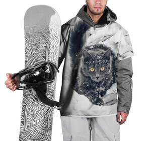 Накидка на куртку 3D с принтом Кот в снегу в Курске, 100% полиэстер |  | Тематика изображения на принте: ветки | дикий | домашнее | животное | зима | кот | котэ | кошка | снег | сугробы