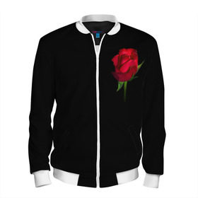 Мужской бомбер 3D с принтом Розы за спиной в Курске, 100% полиэстер | застегивается на молнию, по бокам два кармана без застежек, по низу бомбера и на воротнике - эластичная резинка | за спиной | любовь | подарок | роза | розы | сюрприз | цветы | чувства