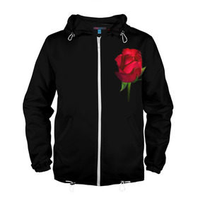 Мужская ветровка 3D с принтом Розы за спиной в Курске, 100% полиэстер | подол и капюшон оформлены резинкой с фиксаторами, два кармана без застежек по бокам, один потайной карман на груди | за спиной | любовь | подарок | роза | розы | сюрприз | цветы | чувства