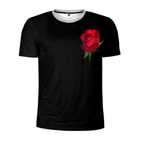 Мужская футболка 3D спортивная с принтом Розы за спиной в Курске, 100% полиэстер с улучшенными характеристиками | приталенный силуэт, круглая горловина, широкие плечи, сужается к линии бедра | за спиной | любовь | подарок | роза | розы | сюрприз | цветы | чувства