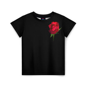 Детская футболка 3D с принтом Розы за спиной в Курске, 100% гипоаллергенный полиэфир | прямой крой, круглый вырез горловины, длина до линии бедер, чуть спущенное плечо, ткань немного тянется | за спиной | любовь | подарок | роза | розы | сюрприз | цветы | чувства