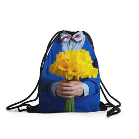 Рюкзак-мешок 3D с принтом Цветы в руках в Курске, 100% полиэстер | плотность ткани — 200 г/м2, размер — 35 х 45 см; лямки — толстые шнурки, застежка на шнуровке, без карманов и подкладки | бабочка