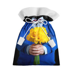 Подарочный 3D мешок с принтом Цветы в руках в Курске, 100% полиэстер | Размер: 29*39 см | бабочка