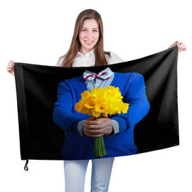 Флаг 3D с принтом Цветы в руках в Курске, 100% полиэстер | плотность ткани — 95 г/м2, размер — 67 х 109 см. Принт наносится с одной стороны | бабочка
