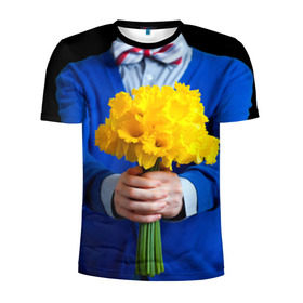 Мужская футболка 3D спортивная с принтом Цветы в руках в Курске, 100% полиэстер с улучшенными характеристиками | приталенный силуэт, круглая горловина, широкие плечи, сужается к линии бедра | бабочка