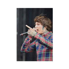 Обложка для паспорта матовая кожа с принтом Oliver Sykes в Курске, натуральная матовая кожа | размер 19,3 х 13,7 см; прозрачные пластиковые крепления | bring me the horizon | oliver sykes | sempiternal | that’s the spirit | throne | оливер сайкс