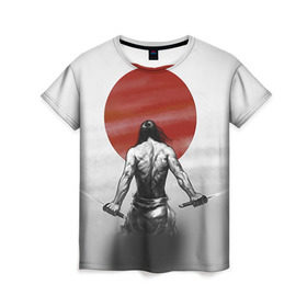 Женская футболка 3D с принтом Самурай 1 в Курске, 100% полиэфир ( синтетическое хлопкоподобное полотно) | прямой крой, круглый вырез горловины, длина до линии бедер | борьба | воин | единоборства | путь воина | самураи | самурай
