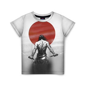 Детская футболка 3D с принтом Самурай 1 в Курске, 100% гипоаллергенный полиэфир | прямой крой, круглый вырез горловины, длина до линии бедер, чуть спущенное плечо, ткань немного тянется | борьба | воин | единоборства | путь воина | самураи | самурай