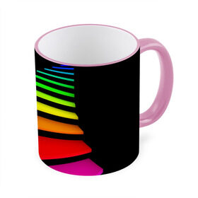 Кружка 3D с принтом Лестница в Курске, керамика | ёмкость 330 мл | Тематика изображения на принте: лестница | радуга | спектр | цвет | цвета | яркие