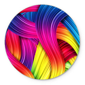 Коврик круглый с принтом Абстракция в Курске, резина и полиэстер | круглая форма, изображение наносится на всю лицевую часть | кислотный | обстракция | радуга | свет | спектр | цвет | цвета | яркие