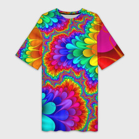 Платье-футболка 3D с принтом Узор в Курске,  |  | кислотный | обстракция | радуга | свет | спектр | узор | цвет | цвета | яркие